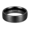 Band kolmnsta 6/8mm svarta män ringar borstade manliga rent titanring coola par bröllop band unisex mörk anillo hombre allergi gratis