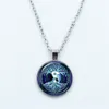 ペンダントネックレスYin Yang Tai Chi Necklace for Women Jewelry Moon Dragon Cabochon Glass Statement Crystal Gift