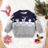 Sweaters PatPat Christmas Knit Sweater Sweatshirt New Born Baby Boys Clothing Newborn Girl Autumn Deer Snowflake Knitted Longsleeve