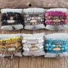 Strands RH Fashion Designer Beaded Bracelet Sets Druzy /Cubic Zircon Charm 5pc Stack Bracelets Set For Women Jewelry Gift