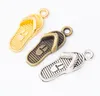 120st 218mm Silver Color Gold Flipflop Slipper Shoes Charms Bronze Pendant For Necklace Armband Earring Diy Jewelry Making7781047