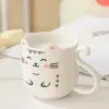 歯ブラシ301400ml子供のかわいい漫画猫猫学生バスルームファッションアンチドロップ歯ブラシカップマウスウォッシュカッププラスチックハンドルカップ