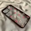 Cell Phone Cases Cute INS Pink Love Heart Phone Case for 15 14 13 12 11 Pro Max X XS XR Lovely Kawaii Shockproof Soft Cover Funda