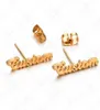 Personalized Custom Any Name Earrings Studs for Women Nameplate Studs Dangle Drop Earrings with Stainless Steel Gold Rose Gold7605805