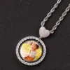 Hip Hop Memory Photo Diy Rotatable Double-Sided Round Heart with Micro Inlaid Zircon Trendetter Pendant Halsband