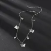 Halsband Fashion Dainty Star Farterfly Necklace For Women Silver Color Neck Chain Thin Pendant Choker Female Party Jewel Girl Gift