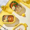 Учебная посуда 1000 мл утечка для ланч -коробки Cartoon 2 отсеки из нержавеющей стали Bento BPA Бесплатное хранение фруктов