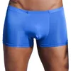 MUITAS PONTES SEXY MAN BOXER Brand Solid Color Men Breathable Silk confortável boxeadores de roupas íntimas