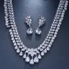 Necklaces Emmaya Luxury Cubic Zirconia Bridal Jewelry Sets Tear Drop Crystal Rhinestone Party Wedding Jewelry Necklace Sets