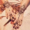 Tattoos 1 Paare Henna Tattoo Schablone Temporäres Hand Tattoo Körperkunst Aufkleber Vorlage Indisches Hochzeitsmalerei Henna Kit Tool