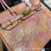 Sacos de couro de avestruz genuíno BK 7A Qualidade de qualidade Gloss Glost Gradiente Patterent Padriado Óleo Tingido Vaca Feminina Verdadeiramente luxuosa Um ombro Crossbody Have Logo HBM9WY