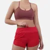 lulumon shorts snel drogende sport anti -schittering van vrouwen, hoge taille, strakke buik loopbroek, nep twee stukken fitness shorts