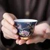 Cerramic Tea Cup Aperçu en or tasse de thé chinois Kung Fu Master Creative Personality Box pour des amis Set de 6 240418