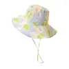 Berets mint manbo kleurrijke zonnebrandhoed voor vrouwen zomerriem grote EAF visser's UV Protection Sunshade