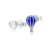 Gestüt Ohrringe 925 Sterling Silber für Frauen Luftballon Herz -Party Hochzeit Schmuck Geschenk Brincos Großhandel Großhandel