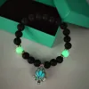 Strands 2022 Black Lava Bracelet Glow in the Dark Flower Bracelet Fashion Red Rose Bangle White Turquoise Women Bracelet Jewelry Gift