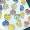 Halsband 10st Natural Fluorite Peach Heart Pendant With Hole Cartoon Animal Pendant For Smyckes Making Necklace Accessory