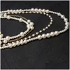 Colliers pendants Lune Girls MTI MTI en couches Chaîne de perle Simate Long Collier Fashion Statement 230512 Drop Livrot Dhdui