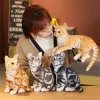 Toys Simulation Pillow Cat Plush Toys Realistic Animal Pet Doll Children Home Decor Holiday Christmas Gift for Kids