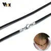 Colliers Vnox 20 "/ 24" / 30 "Chaîne de cuir authentique Unisexe Collier Chaulage DIY ACCESSOIRATION BLACK CORDE CHEAP avec fermoir à homard en acier inoxydable