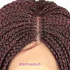 Handmade short hair three braid wig black twisted wave headband cover box braided