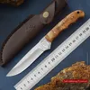 Outdoor Military Tactical Knife for Men High Hardness Survival Self Defense Portable Knife Hunting and Fishing Pear Wood Handle