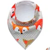 Bibs Burp Cloths Baby Triangle Scarf Cotton Cartoon Child Baberos Bandana Bib Babador Dribble Born Splabber Apressent Cloth 220602 Dhobi