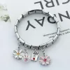 Strands Hapiship New Top Star Watermelon Butterfly Crown Flower Charm Italian Link Fit 9mm Stainless Steel Bracelet Jewelry Making DJ280