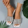 Slippels Zomer Rijnste slippers voor dames nieuwe witte kristal appartement flip flop flops outdoor luxe merk ontwerp sandalen maat 43 H240423