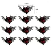 Nail Art Decorations Diy Supplies 10pcs Dark Style Bat Love Wings Charms Luxury Alloy Jewelry For Manicure Accessories