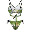 Kvinnors badkläder Flower Bikini Swimsuit Abstract Fractal Art Women Sexig Novty Set 2024 Sport Tie Side Beach Outfits