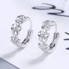 Oorbellen topverkoop 925 sterling zilveren naald oorbellen voor dames bruiloft mode hoogwaardige sieraden kristal zirkoon bloem schattig stud