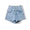 Women's Jeans Stylish Abdominal-Shaping High Waist Denim Shorts Slim Looking Sexy Plus Size A- Line Loose Wide Leg Pants