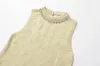 女性用Tシャツmaxdutti light yellow initte vest tshirts for women人工ジュエリータンクトップ