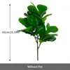 Decorative Flowers 65cm 3 Forks Large Artificial Tropical Plant Fake Rubber Tree Plastic Banyan Green Big Leaves For Home Garden Office