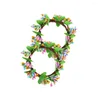 Titulares de vela 2pcs Fake Berry Wreath Simulation Simulation Plant Garland Door Decoration for Home