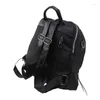 Bolsas escolares ASDS- Mochila coreana Backpack Bolsa de estudantes casuais Nylon feminino preto à prova d'água feminina