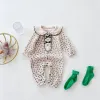 One-Pieces 2022 autumn wholesale baby romper new baby jumpsuit lapel floral bow long sleeve romper allmatch longsleeved romper girl