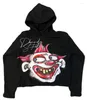 Erkek Hoodies Y2K Harajuku Hoodie Erkek Hip Hop Karikatür Grafik Baskı Siyah Büyük Boyut Külot Goth Erkek Kadın Moda Günlük Gevşek Sweatshirt