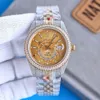 Luxe horloges diamantheren kijken 40 mm wijzerplaat roestvrijstalen riem hoogwaardige polshorloge mechanische automatische beweging polshorloges