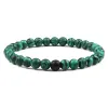 Strands Classic de 6 mm Pulsera de piedra de malaquita Joya de encanto hecho a mano para mujeres Men Bracelets Green Bangles Healing