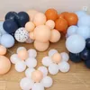 Party Decoration 91st Boho Balloon Garland Blue White Orange Daisy Balloons Två Groovy Birthday Baby Shower Kön avslöjar bröllop