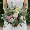 Fleurs décoratives Haoshics 10pcs Eucalyptus artificiel pour bricolage Flower Craft Wedding Party Home Office Table Centres de table