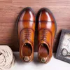 Scarpe da scarpe beni maschi stile maschile strato top top cuoio cuoio gradiente vamp Gentlemans Tre pizzo articolare su LGJF