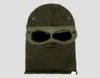 Goggle Balaclava Extra Fine Merino Wool Beanie Geknit hoed Men Cap Outdoor Wind Break Hood behoudt warmte schedel doppen zwart leger green9591709