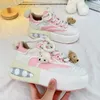 Casual Shoes Sneakers For Women 2024 Mixed-Color Fashion Splicing White Woman Lace-up Street Vulcanize 5.5 Cm