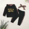 Set Ins Baby Girls Set Autumn Mini Pink Pull Sports Sports Leopard Print Print