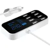 Hubs CAR USB -laadstation 8ports DC 1224V Multi Port USB C Hub Charger met LCD -display voor iPhone Android Samsung