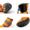 Shoes Waterproof Anti Slip Dog Shoes For Small Dogs Chihuahua Puppy Walking Shoes Orange Dog Snow Boots For Medium Dogs Large Dogs