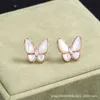 Boucles d'oreilles papillon de style classique de qualité supérieure Fanjia Sterling 925 Frillaria Shell Super immortel Luxury High Grade Simple